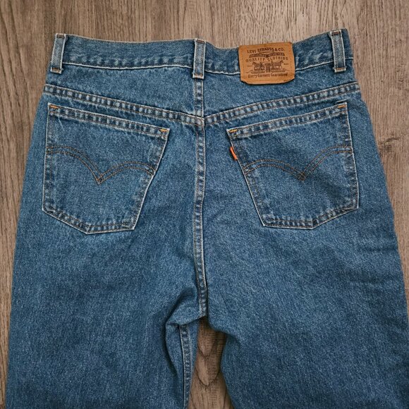 Levi’s 505 Regular Fit Jeans Blue Denim Straight Leg – Men’s 34x32 Orange Tab - Picture 10 of 13